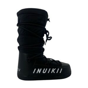 INUIKII Mountain High Tall Black Lace Up Wool Lined Outdoor Winter Snow Boots 38